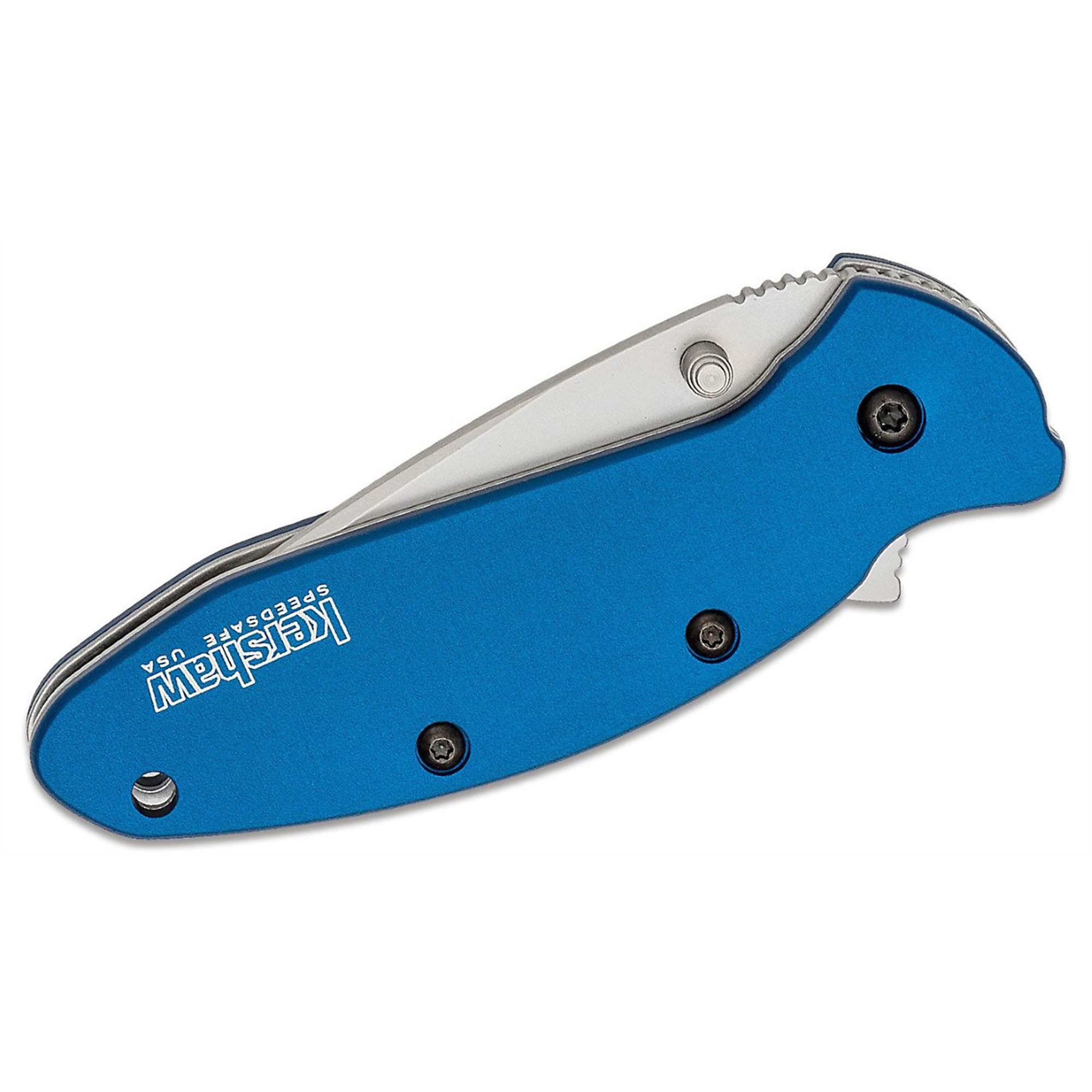 Kershaw Scallion EDC Folding Pocket Knife — 2 1/4in. Drop Point Blade, Assisted Open, Navy Blue, Model# KER1620NB